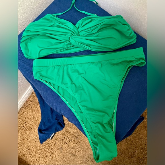 Matte Collection Swimsuit - Women’s Green, 2 Piece Swimsuit. - Picture 2 of 8